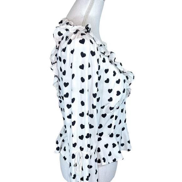 For Love and Lemons Top Heart Pattern Long Sleeve Size M - Picture 5 of 8